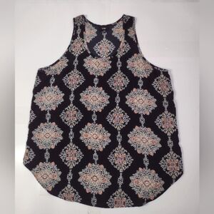 Mossimo Women's Patterned Black Sleeveless Top Size (XXL)